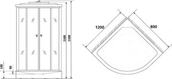 Душевая кабина Niagara Classic 35121433R 120х80х210 стекло тонированное