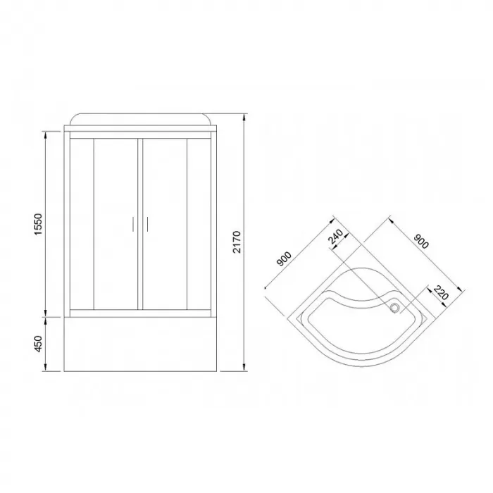 Душевая кабина Royal Bath BK RB90BK4-MM