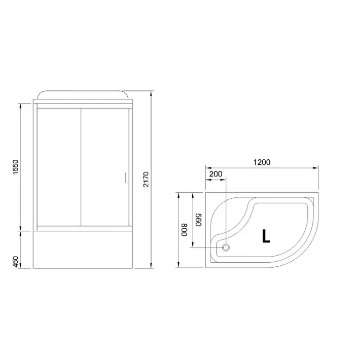 Душевая кабина Royal Bath BK RB8120BK6-WT-R