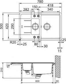 Кухонная мойка 97 см Franke Basis BFG 651 35" 114.0259.949 графит