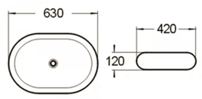 Раковина накладная SantiLine SL-1035 белый