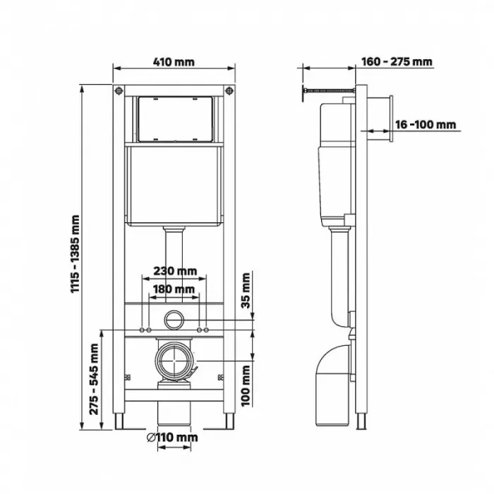 Комплект Berges: инсталляция Berges Аtom Line 043347, с унитазом Floe S Rimless белым, сиденье дюропласт с микролифтом быстросъемное Floe S Slim SO белое, клавиша хром матовый