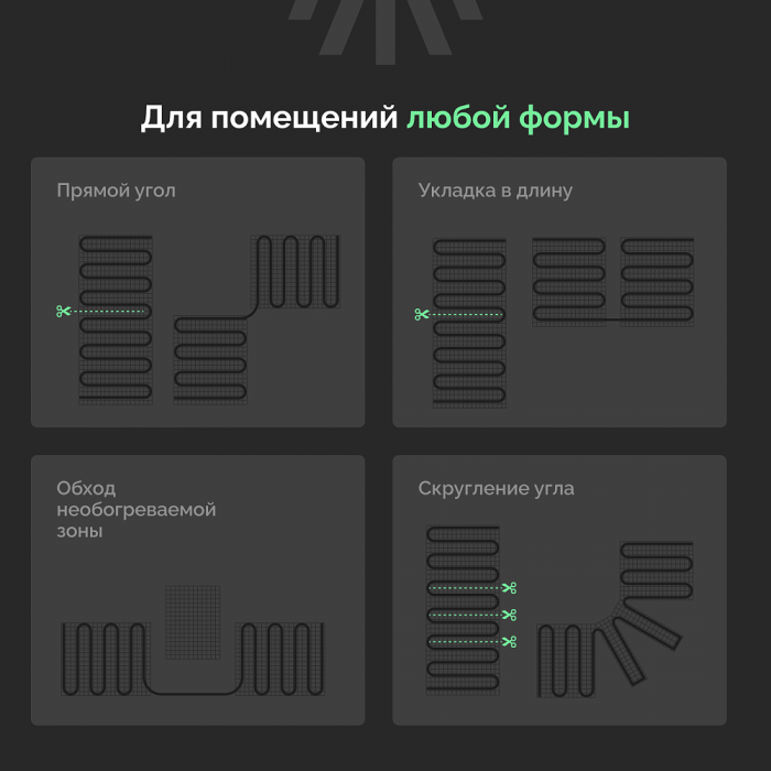 Комплект теплого пола Ewrika MAT EWR 150-2,5 с терморегулятором ТЕП51Ч черным, электронным