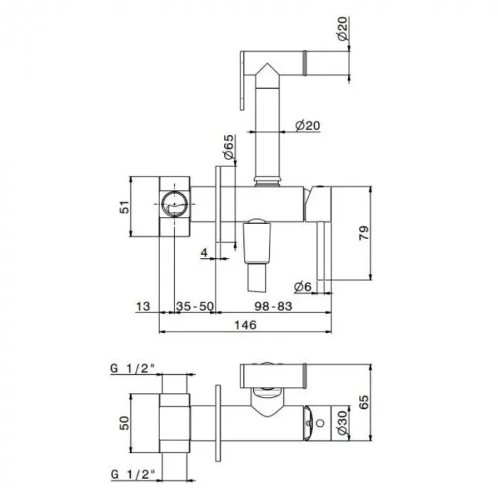 Душ гигиенический Kerama Marazzi Ole 886KM.21.018 хром