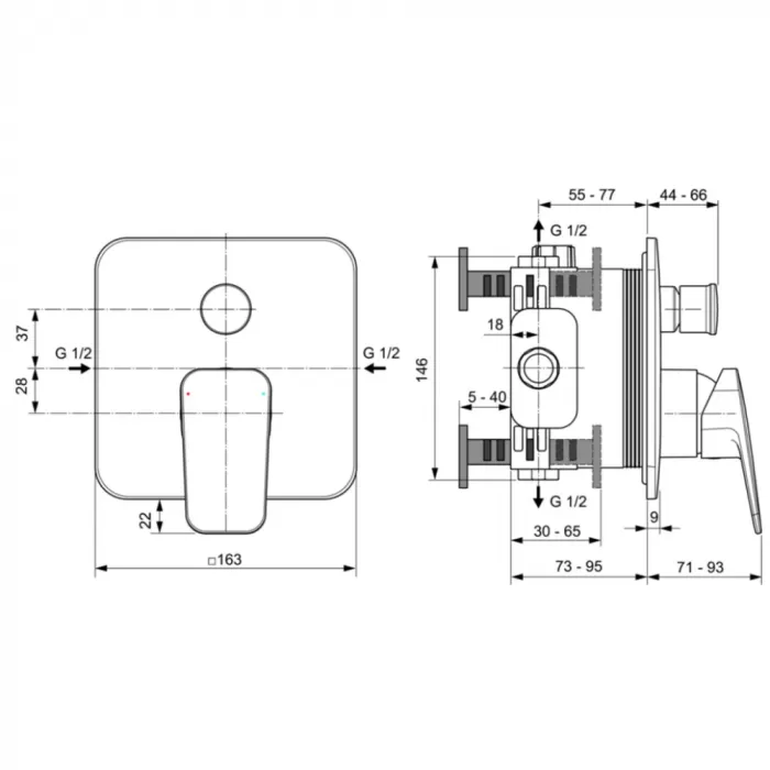 Смеситель для ванны с душем Ideal Standard BD263XG черный