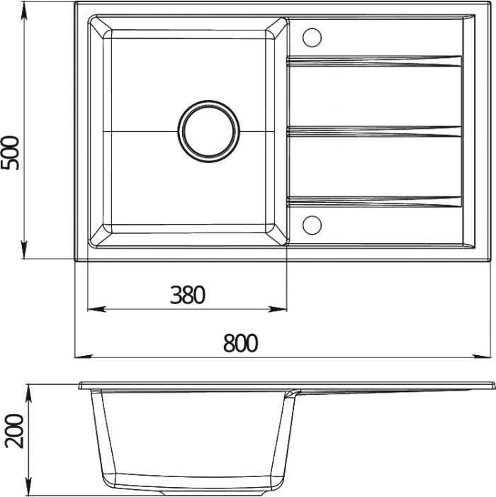 Комплект Мойка кухонная Domaci Солерно DMQ-1800.Q агат, 80х50 см, белая, кварцевая, встраиваемая. с крылом + Смеситель DC-3008 агат + Дозатор 401 агат