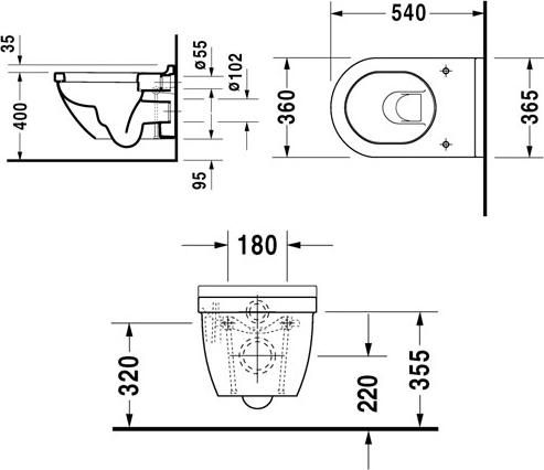 Подвесной унитаз Duravit Starck-3 42250900A1 с крышкой-сиденьем soft close