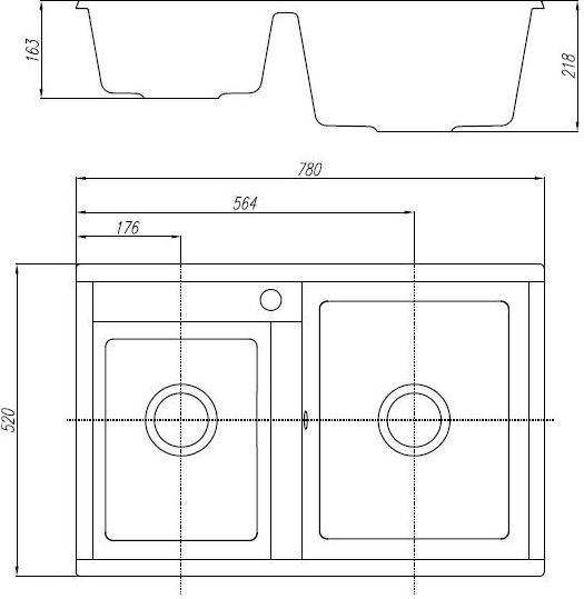 Кухонная мойка Aquaton Делия 78 1A723132DE230, серый