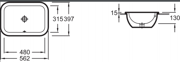 Раковина 56 см Jacob Delafon Vox EYB102-00