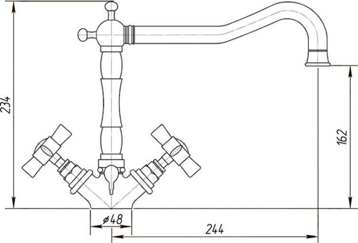 Смеситель для кухонной мойки Migliore Princeton ML.CUC-851.CRDO, золото хром