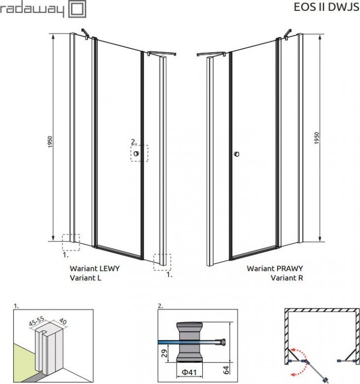 Душевая дверь в нишу Radaway Idea DWJS 130 L