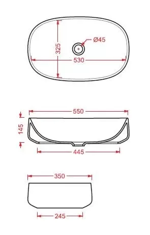 Раковина накладная ArtCeram Cognac COL003 17 00 черный