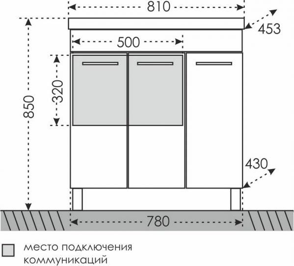 Тумба под раковину СанТа Омега 207051 78 см белый