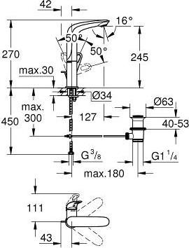 Смеситель для раковины Grohe Eurostyle new 23569003