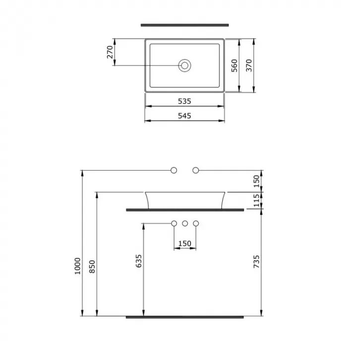 Раковина Berges Ego SL 181209 55 см, матовый белый