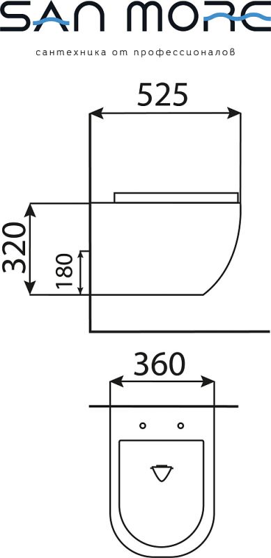 Комплект Damixa DX00.I011.0101 с подвесным унитазом San More Fiaba SMT971901 с сиденьем микролифт