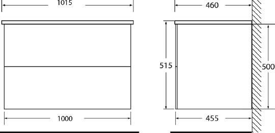 Тумба для комплекта BelBagno ETNA-1000-2C-SO-RG-P rovere grigio