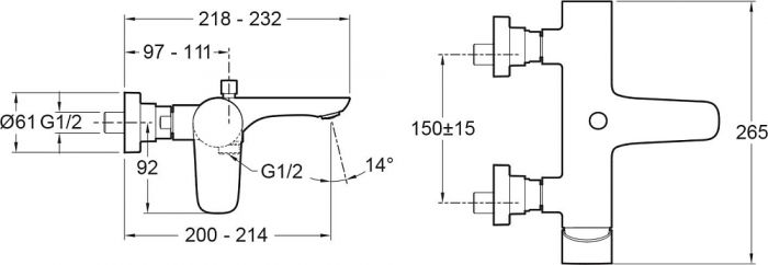 Смеситель для ванны с душем Jacob Delafon Aleo E72282-CP