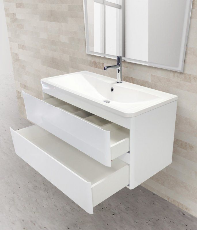 Тумба для комплекта BelBagno ALBANO-1000-2C-SO-BL bianco lucido