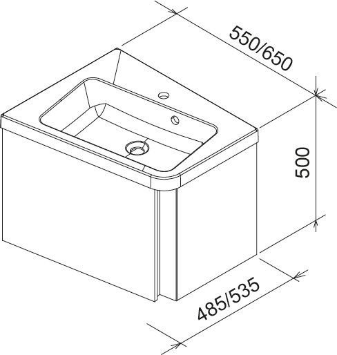 Тумба под умывальник Ravak 10° SD 55х45 серая X000000734