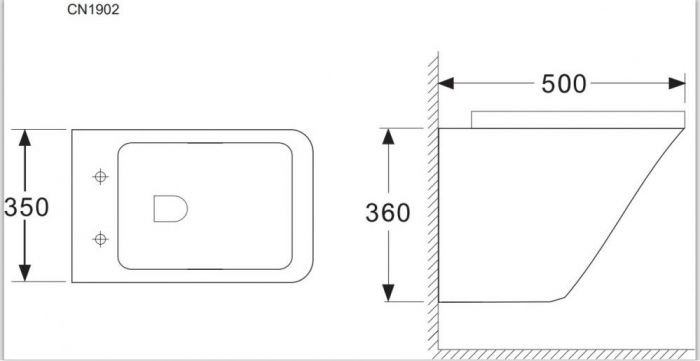 Подвесной унитаз Ceramica Nova Mono CN1902 с микролифтом, безободковый