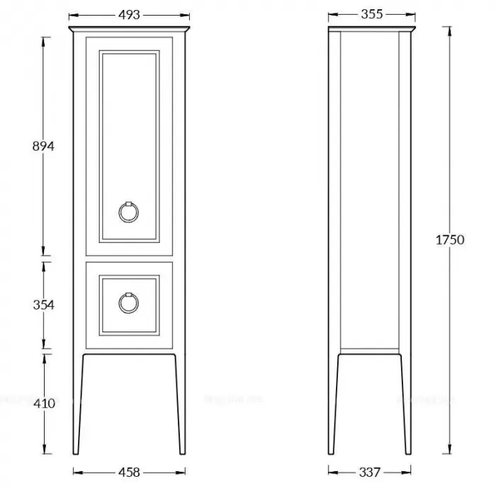 Шкаф-пенал Kerama Marazzi Plaza PL.C.175\CAP бежевый