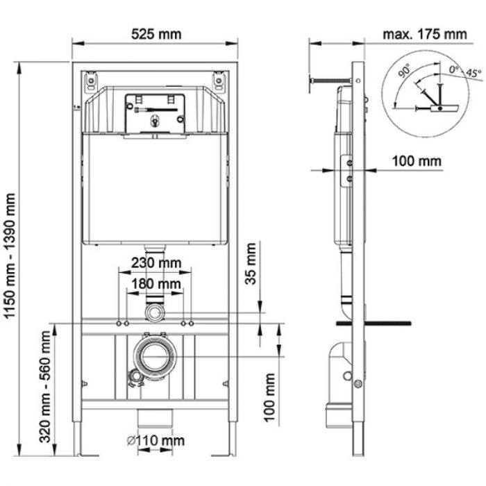 Инсталляция Berges Novum D5 040235 для унитаза с черной клавишей смыва