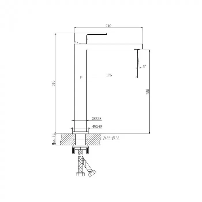 Смеситель для раковины Belz B11613-7 черный