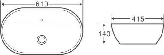 Раковина накладная 61 см Belbagno BB1346