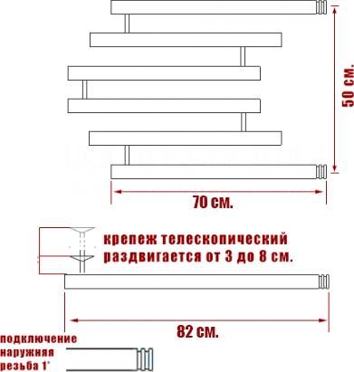 Полотенцесушитель водяной Ника Econ ПМ-4 50/70