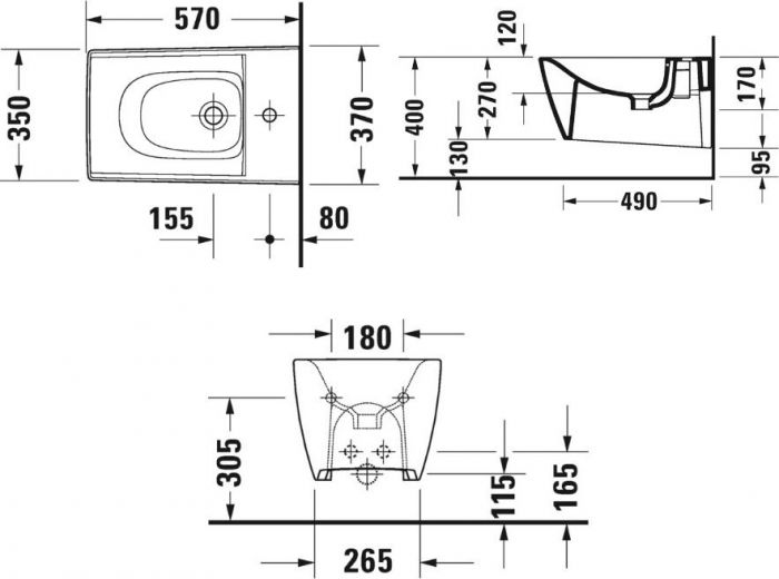 Подвесное биде Duravit Viu 2292150000