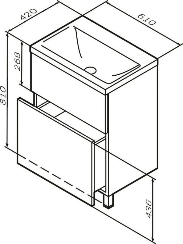 Тумба для комплекта Am.Pm Gem M90FSX06022GM32 графит матовый