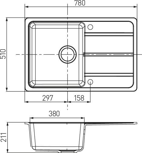 Кухонная мойка Aquaton Аманда 51 1A712832AD220, бежевый