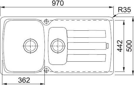 Кухонная мойка 97 см Franke Antea AZG 651 3,5" 114.0489.383, оникс