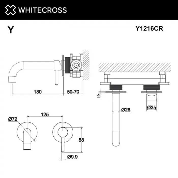 Смеситель для раковины Whitecross Y gold Y1216GL золото