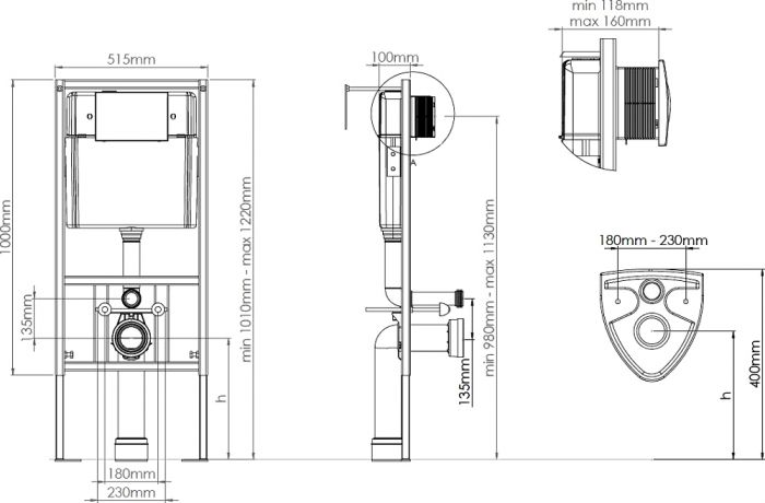 Комплект Унитаз подвесной VitrA Shift 7742B003-0075 белый глянцевый + Крышка DIWO Шифт 0405 с микролифтом + Инсталляция + Кнопка 7310 белая