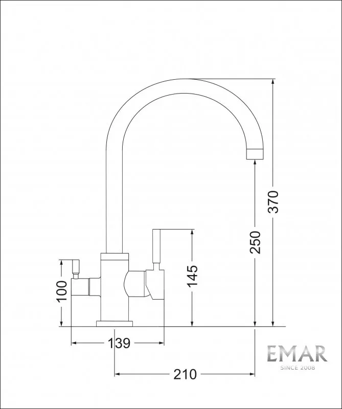 Смеситель для кухни Emar Quartz 3007.9 Алмаз белый