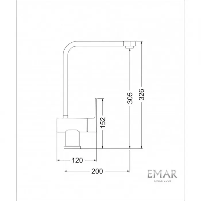 Смеситель для кухни Emar Quartz 3014.8 Морион черный