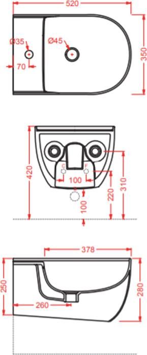 Подвесное биде ArtCeram The One THB001 05 00, белый матовый