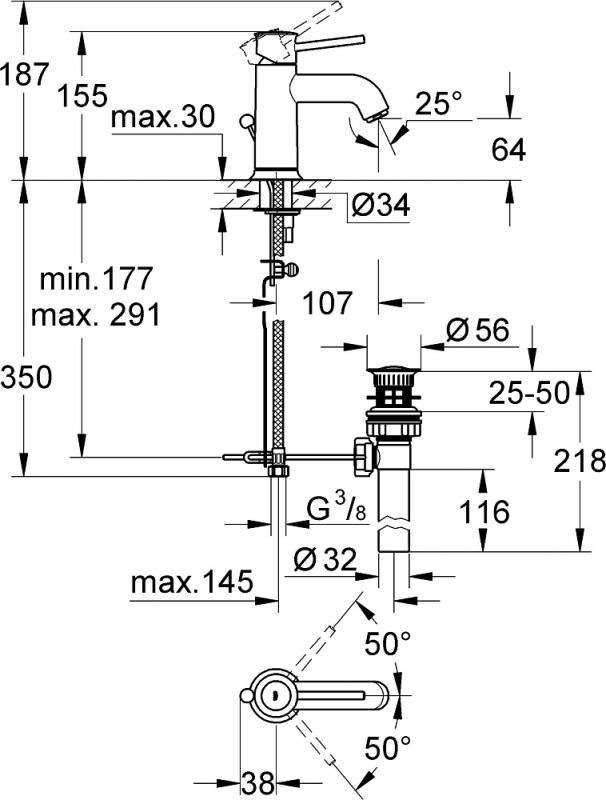 Смеситель Grohe BauClassic 23161000 для раковины