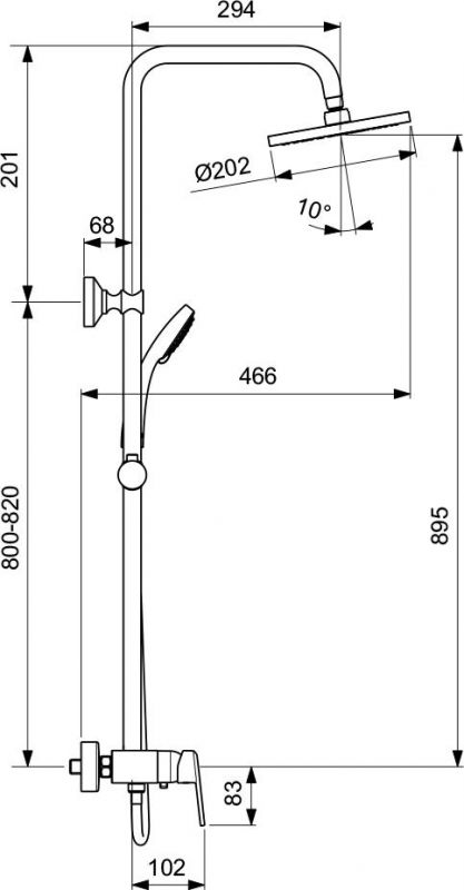 Душевая стойка Vidima Balance BA271AA