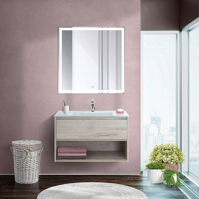 Тумба под раковину BelBagno KRAFT-800-1C-SO-RGB 80 см, Rovere Galifax Bianco