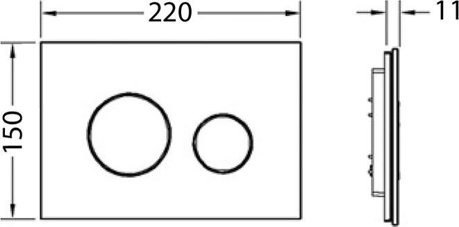 Кнопка смыва Tece Loop 9240657 чёрное стекло (кнопки чёрные)