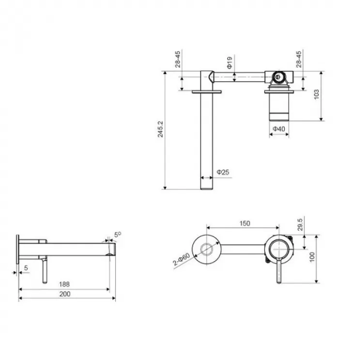 Смеситель для раковины Excellent Pi AREX.1214WH белый