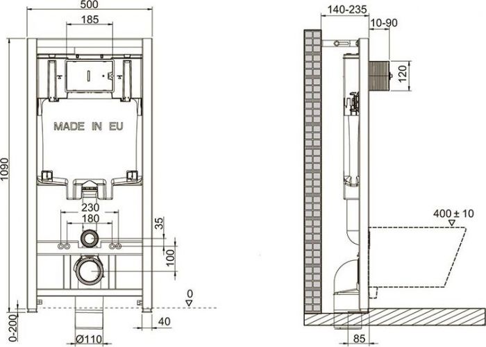 Комплект унитаза с инсталляцией Jacob Delafon Brive E21733RU-00