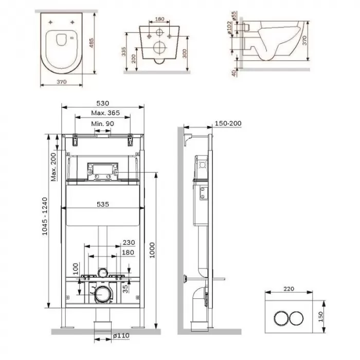 Комплект IS100151.801900, Инсталляция Am.Pm MasterFit с подвесным унитазом Like Aquaspin торнадо, шумоизоляция, сиденье микролифт, клавиша смыва L хром глянцевый