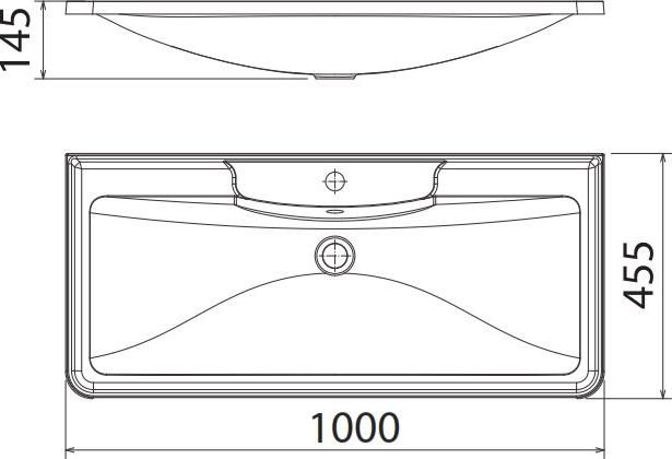 Мебельная раковина 100 см BelBagno BB1000/455-LV-MR-ALR