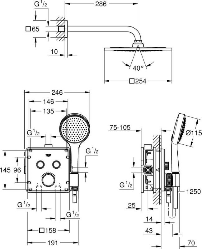 Душевой гарнитур Grohe Grohtherm SmartControl 34742000