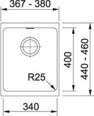 Кухонная мойка 37 см Franke Kubus KBG 110-34 3,5'' 125.0176.651, белый