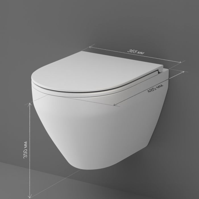 Подвесной безободковый унитаз Am.Pm Spirit V2.0 C701700MWSC с сиденьем микролифт, белый матовый